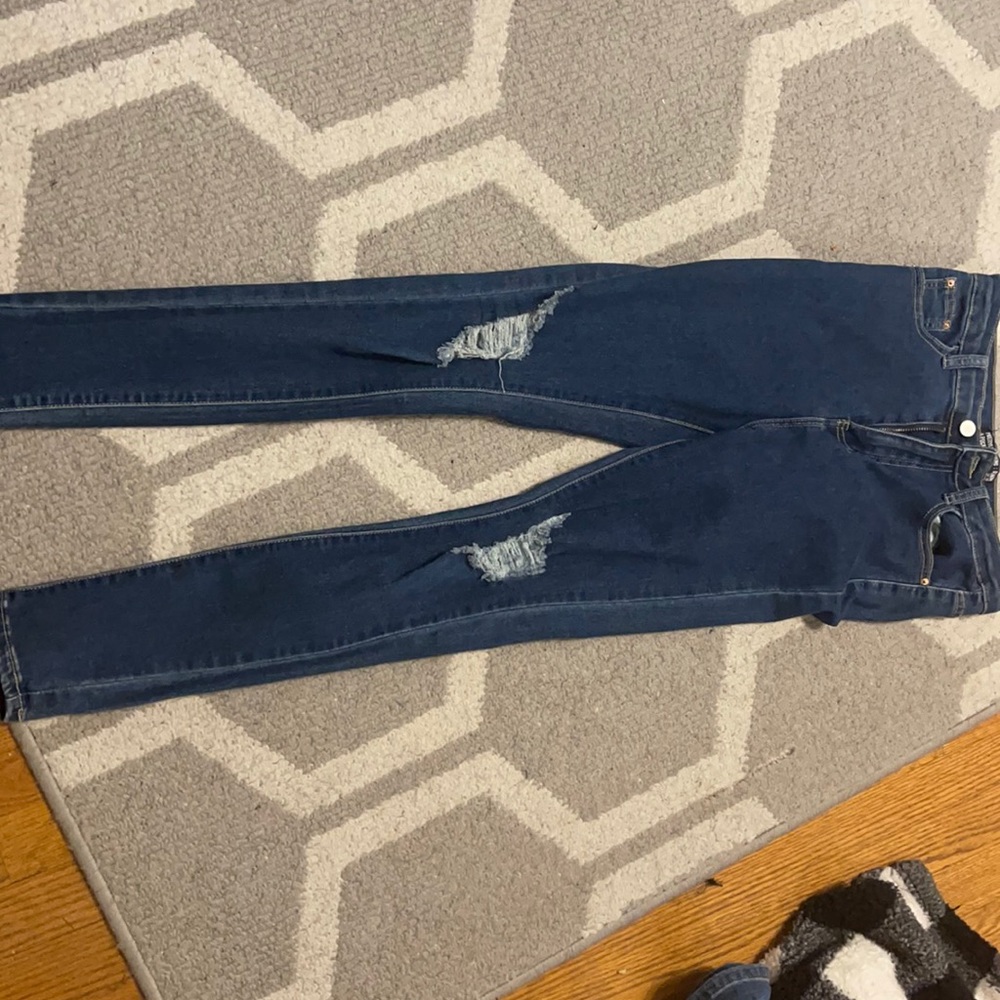 Pretty little thing distressed skinny jeans